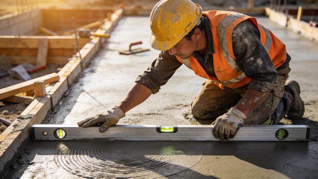 builder-leveling-wet-concrete-surface-during-foundation-tukwila-concrete-co